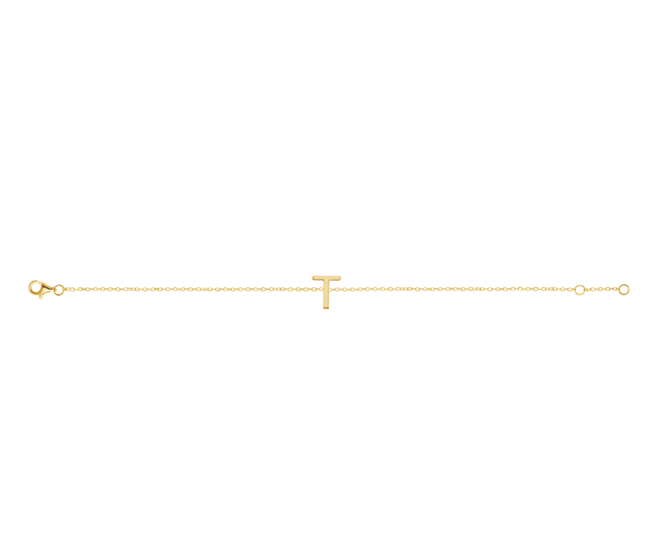 Petite Initial Letter Gold Plated Bracelet
