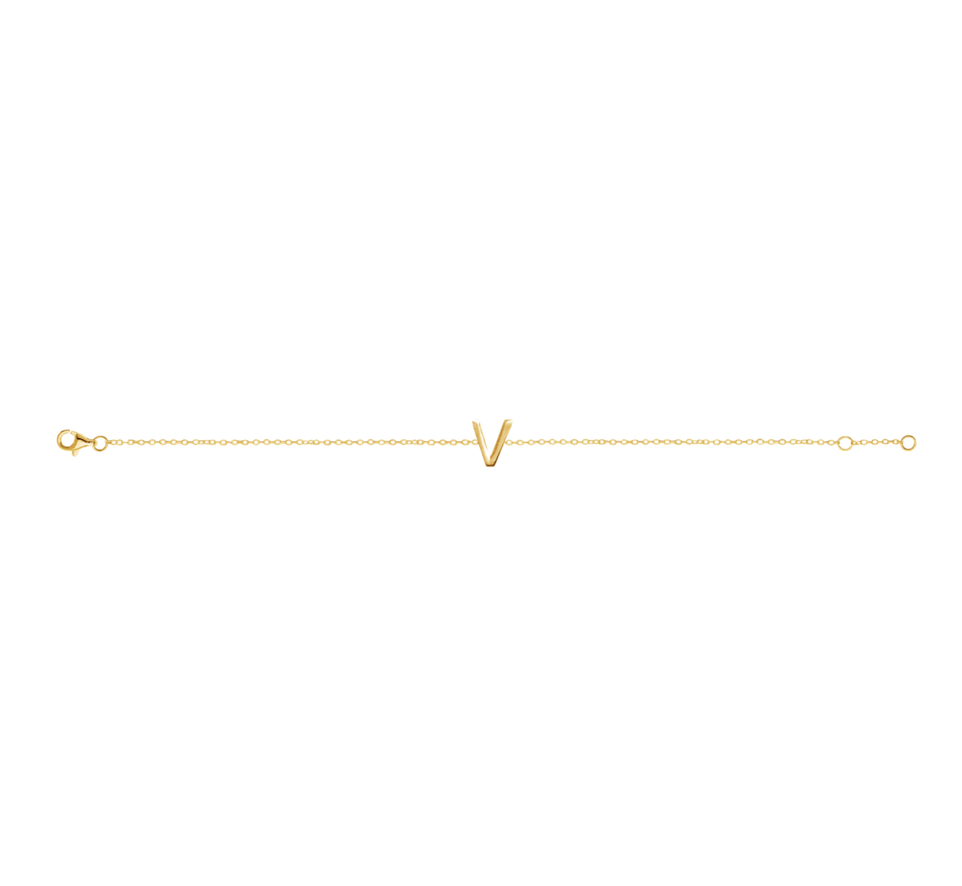 Petite Initial Letter Gold Plated Bracelet