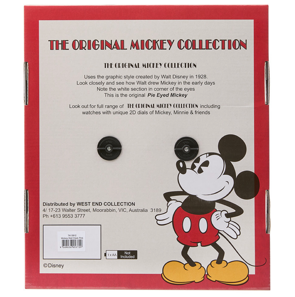 Disney Mickey Mouse Pink 30cm Wall Clock