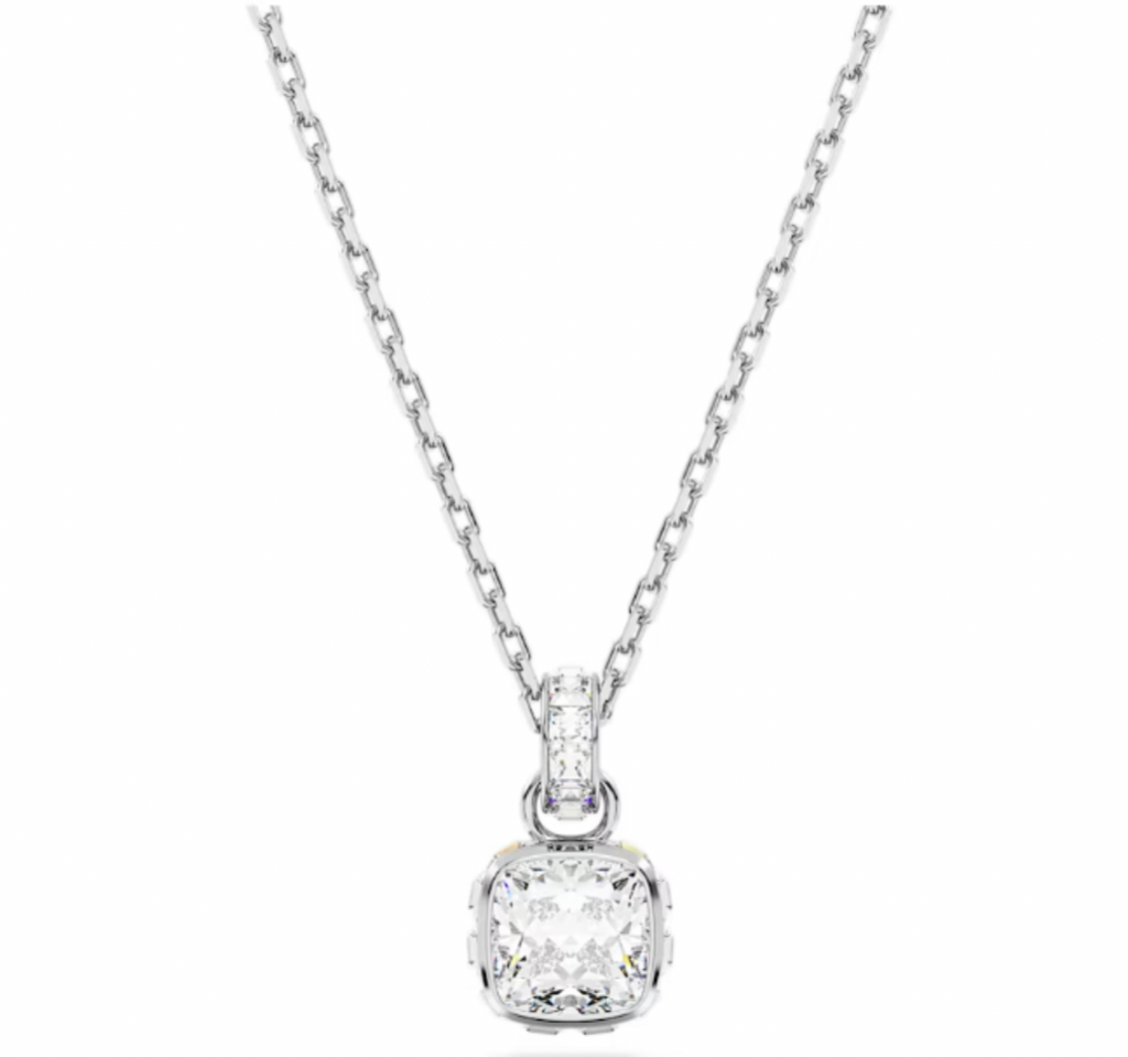 Birthstone April White Square - Necklace & Earrings