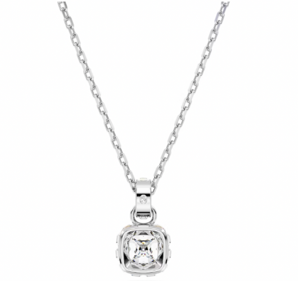 Birthstone April White Square - Necklace & Earrings