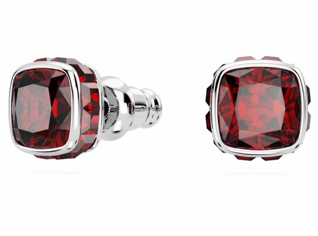 Birthstone: January Red Square - Necklace & Earring