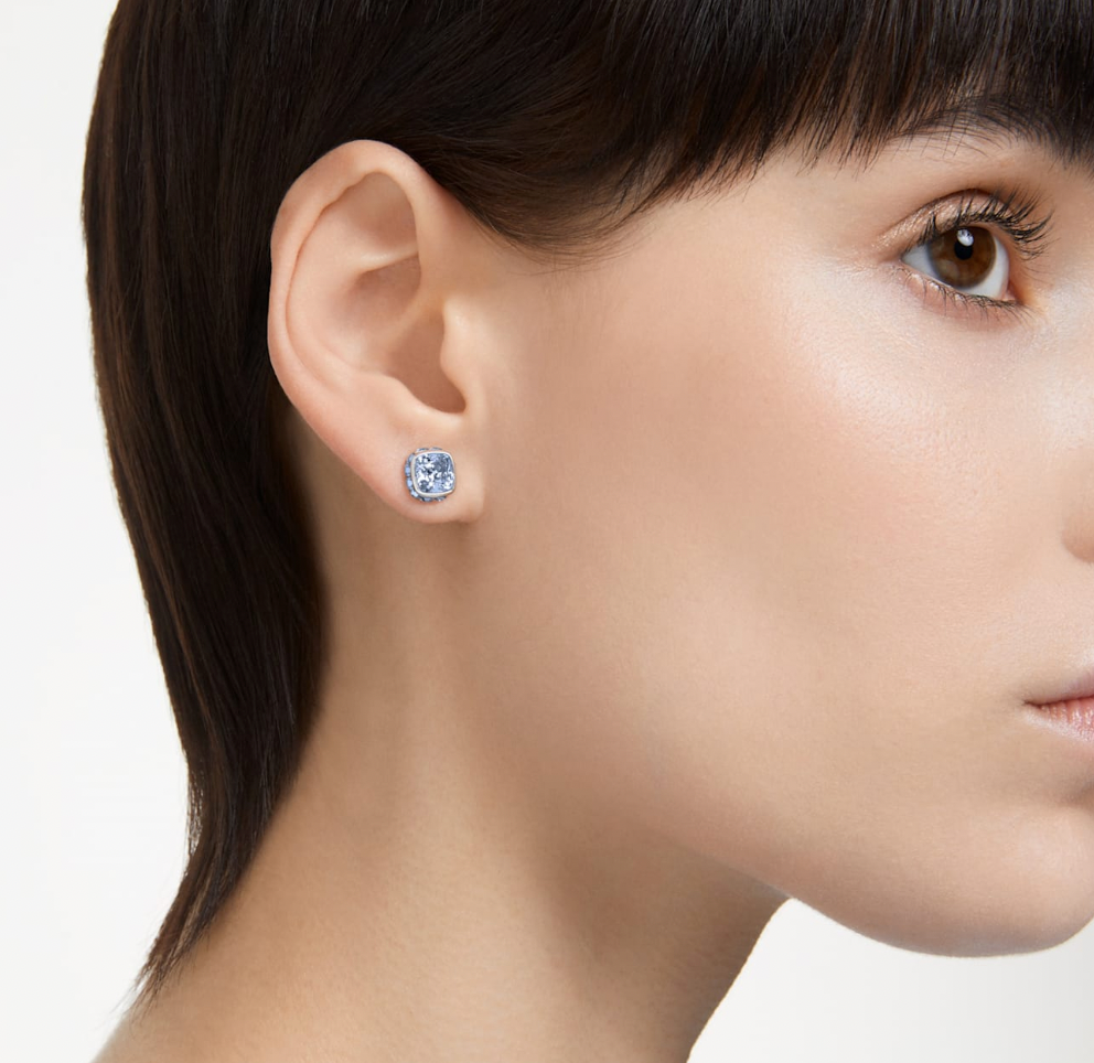 Birthstone: March Blue Square - Necklace & Earring