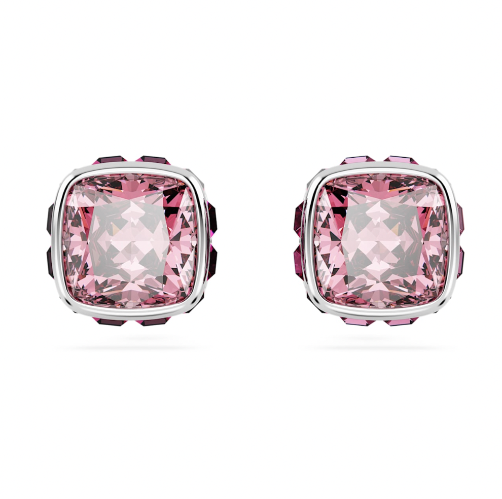 Birthstone: October Pink Square Necklace & Earring