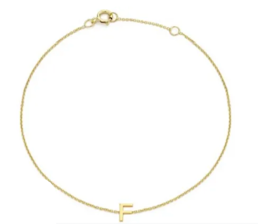 Petite Initial Letter 9ct Yellow Gold Bracelets