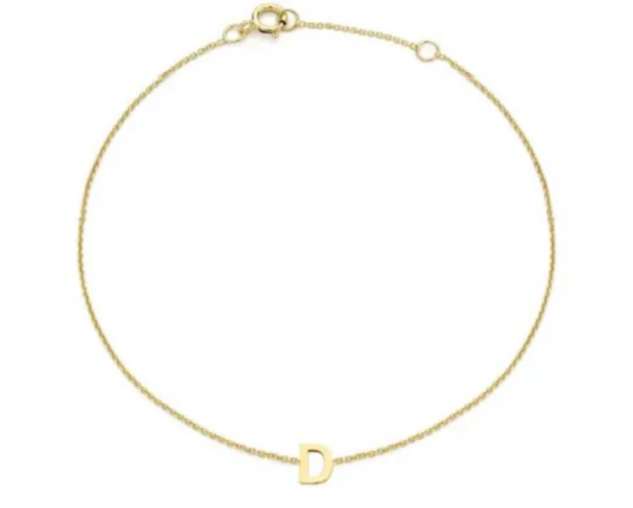 Petite Initial Letter 9ct Yellow Gold Bracelets