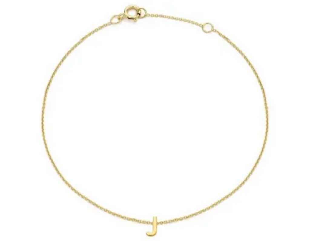 Petite Initial Letter 9ct Yellow Gold Bracelets