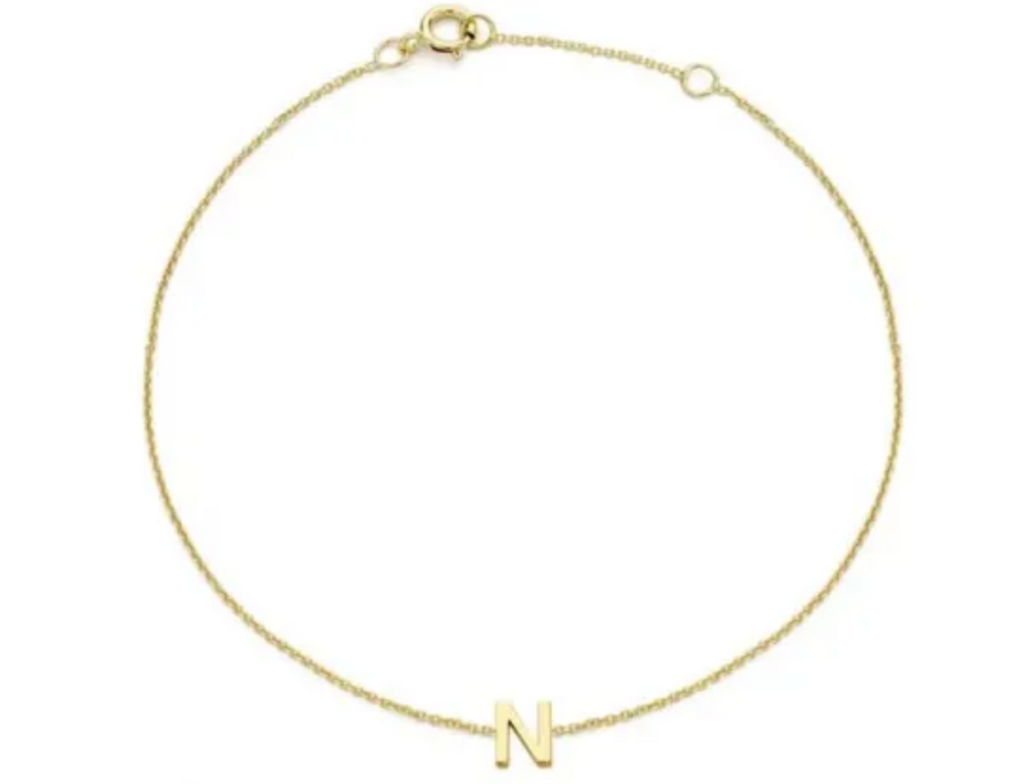 Petite Initial Letter 9ct Yellow Gold Bracelets