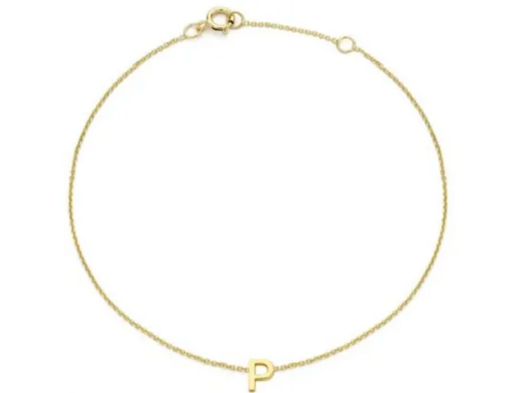 Petite Initial Letter 9ct Yellow Gold Bracelets