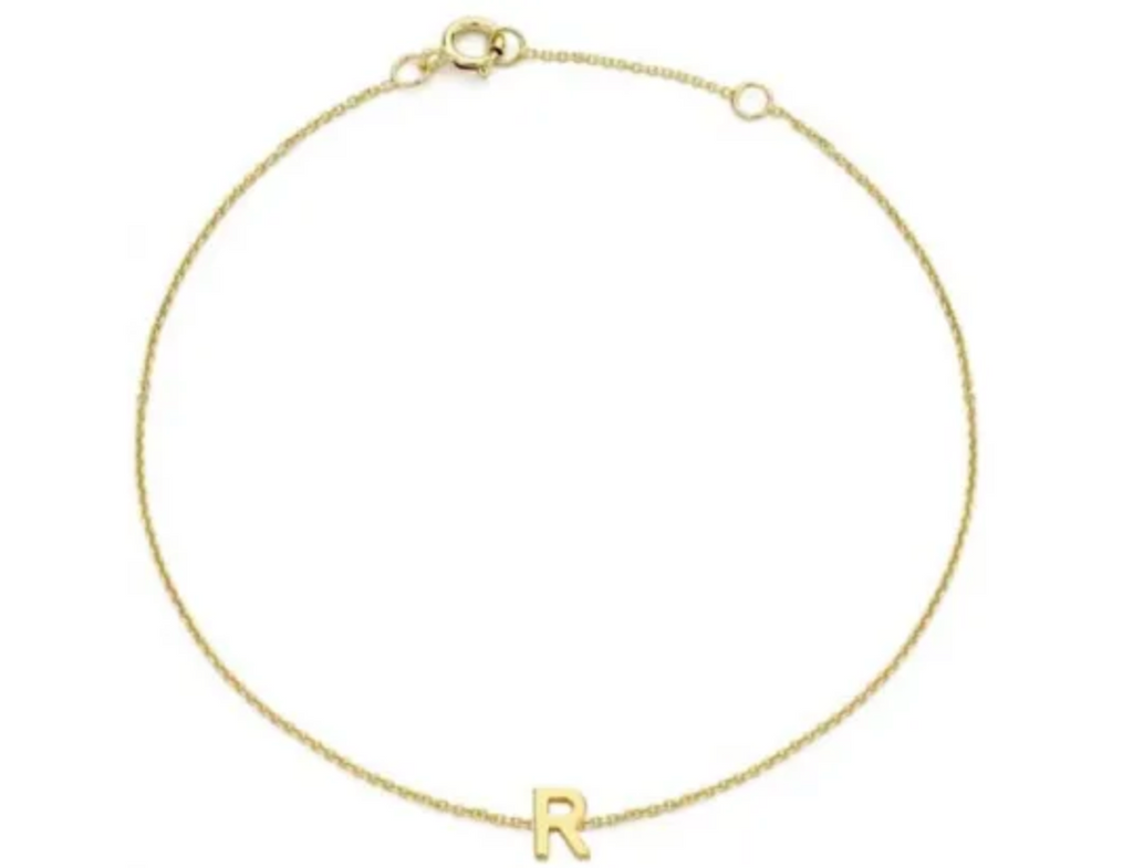 Petite Initial Letter 9ct Yellow Gold Bracelets