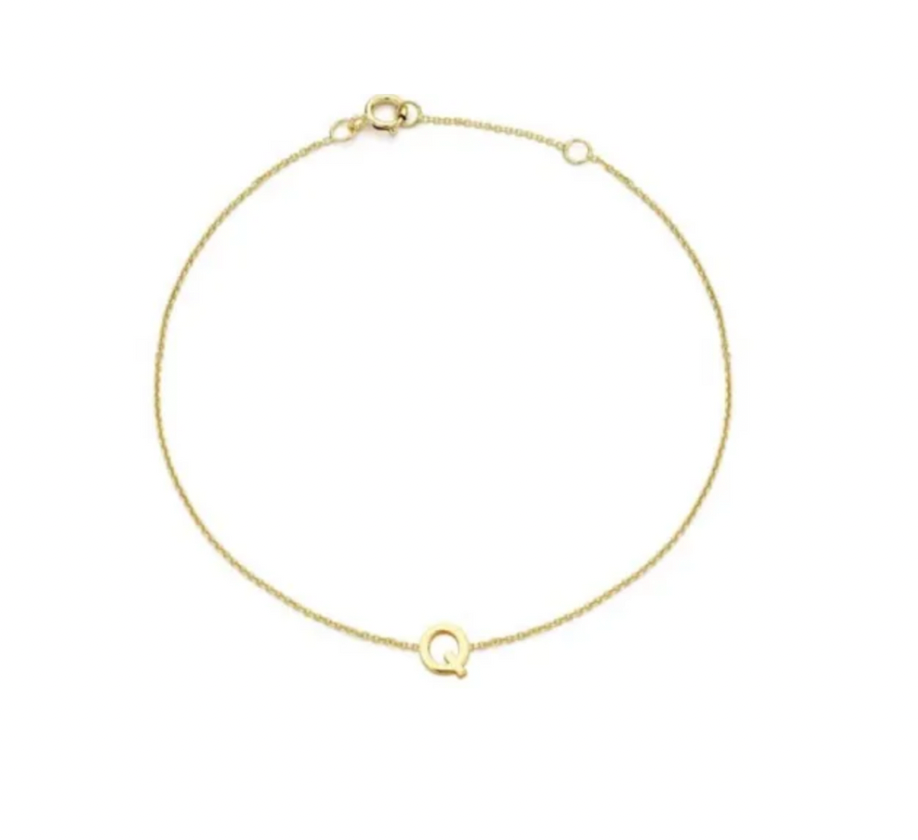 Petite Initial Letter 9ct Yellow Gold Bracelets