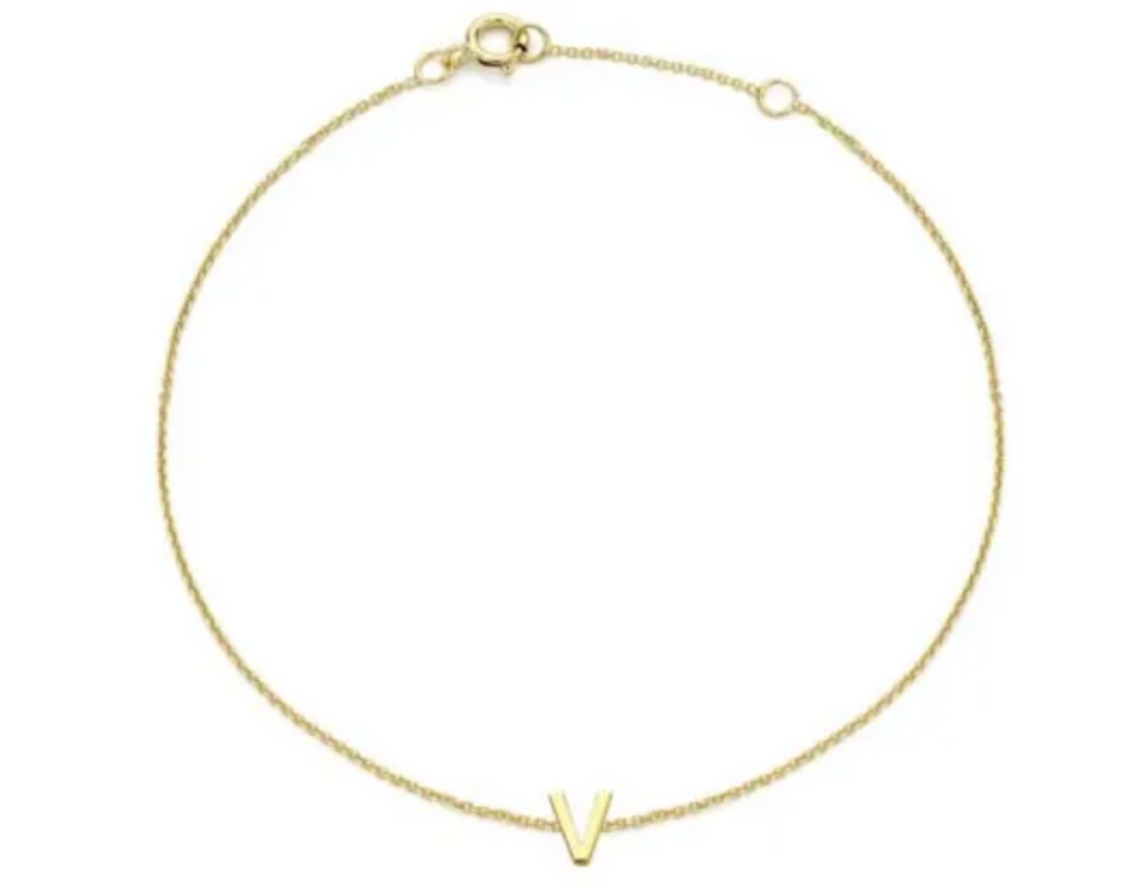 Petite Initial Letter 9ct Yellow Gold Bracelets