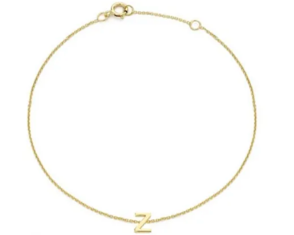 Petite Initial Letter 9ct Yellow Gold Bracelets
