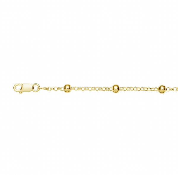 Anklet - Fancy Belcher Link with Bead Details Anklet - 2 colours