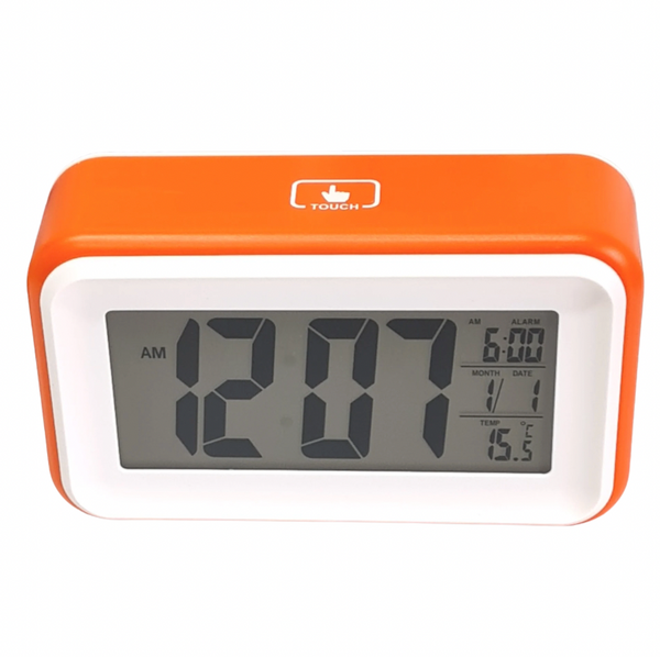 Night Glow Large Digital Clock - Tangerine Orange