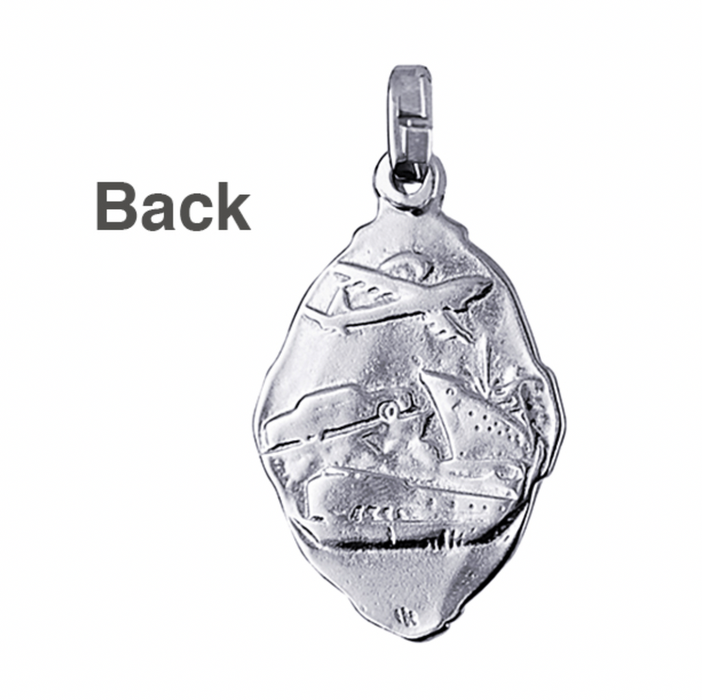 St Christopher Pendant - Silver, Oval, Double Sided