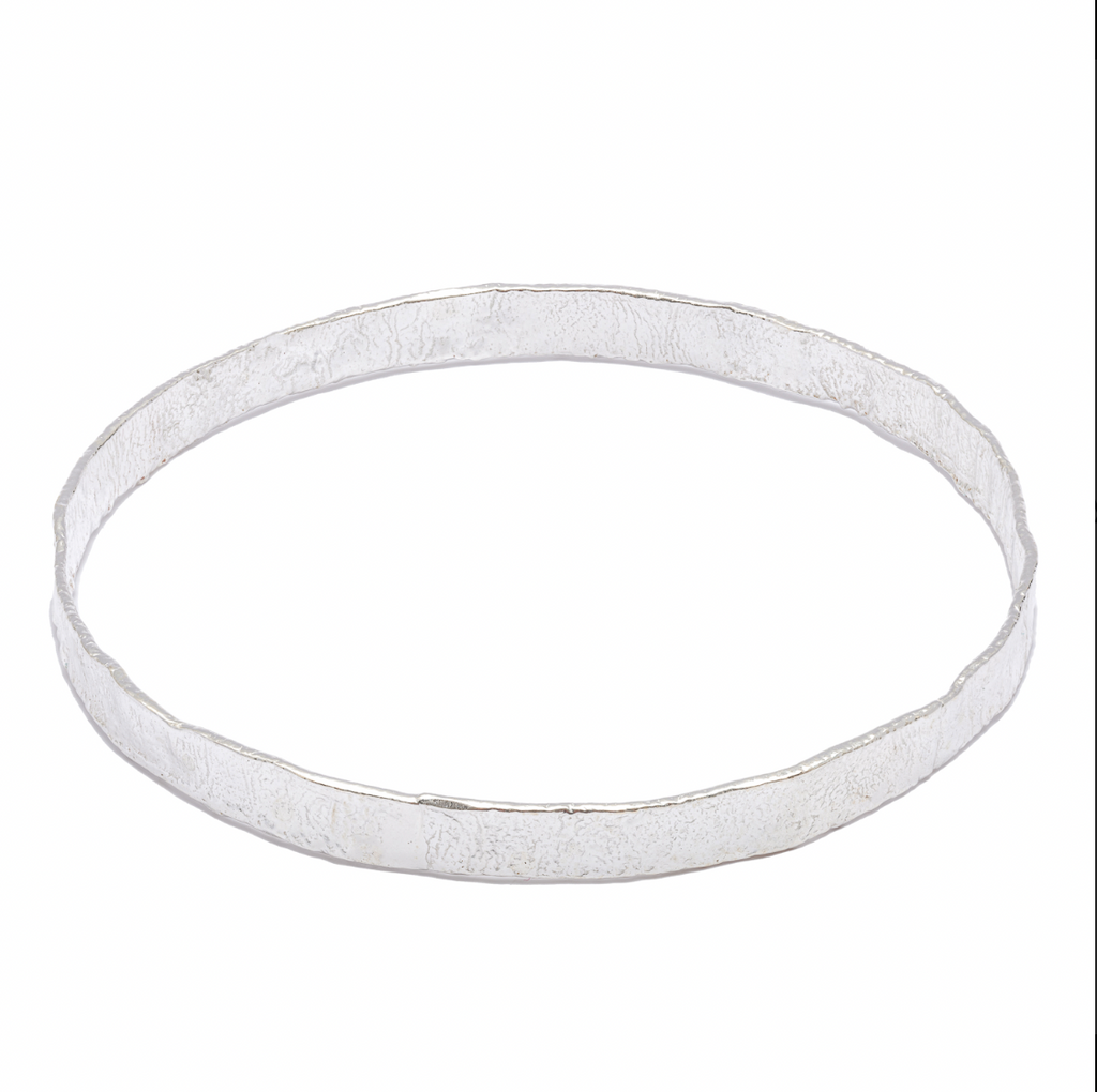 Bangle - Silver 6mm Melt Finish Bangle