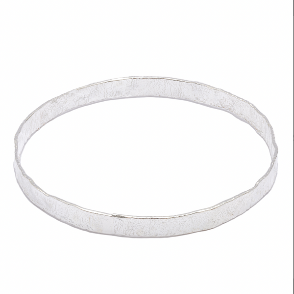 6mm Sterling Silver Melt Finish Bangle