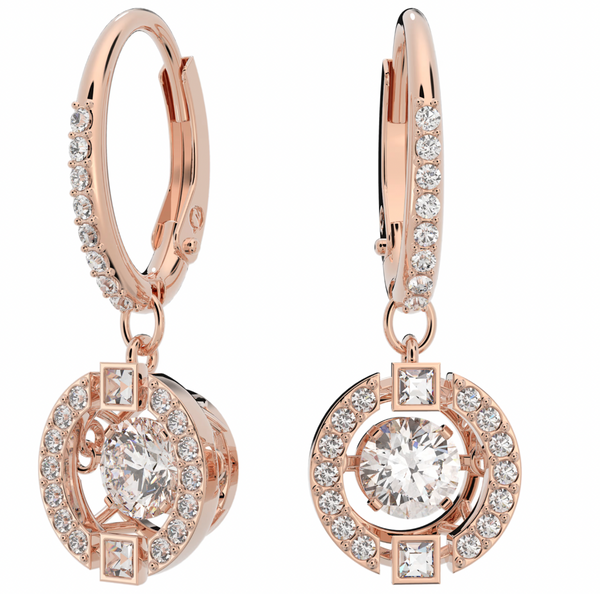 Una: White Round Cut Drop Earrings - 2 colours