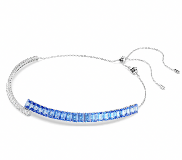 Matrix: Blue Mixed Cut Silver Choker