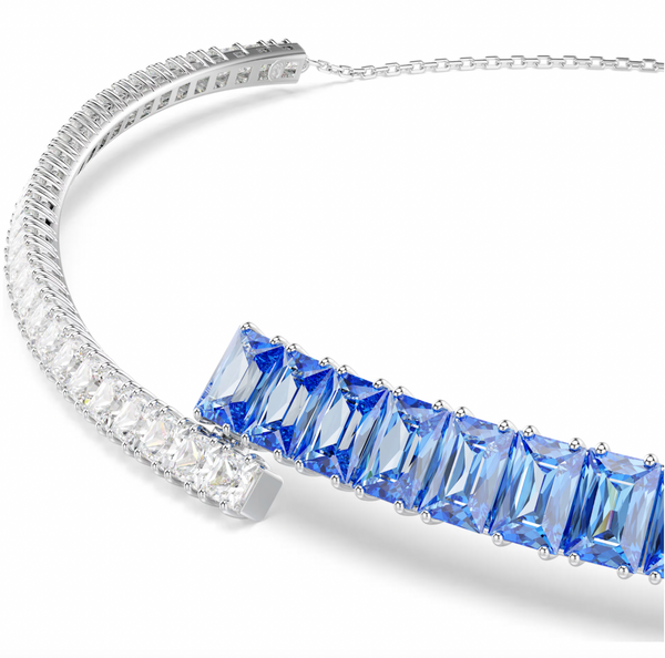 Matrix: Blue Mixed Cut Silver Choker