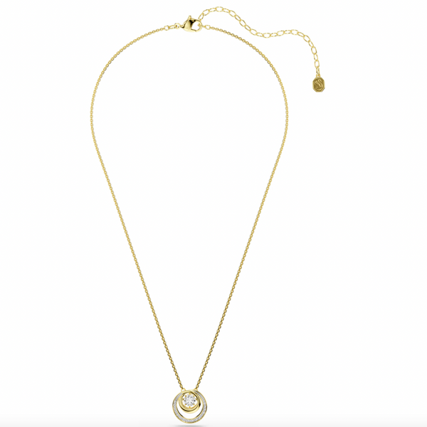 Hyperbola: Small White Round Cut Gold Necklace