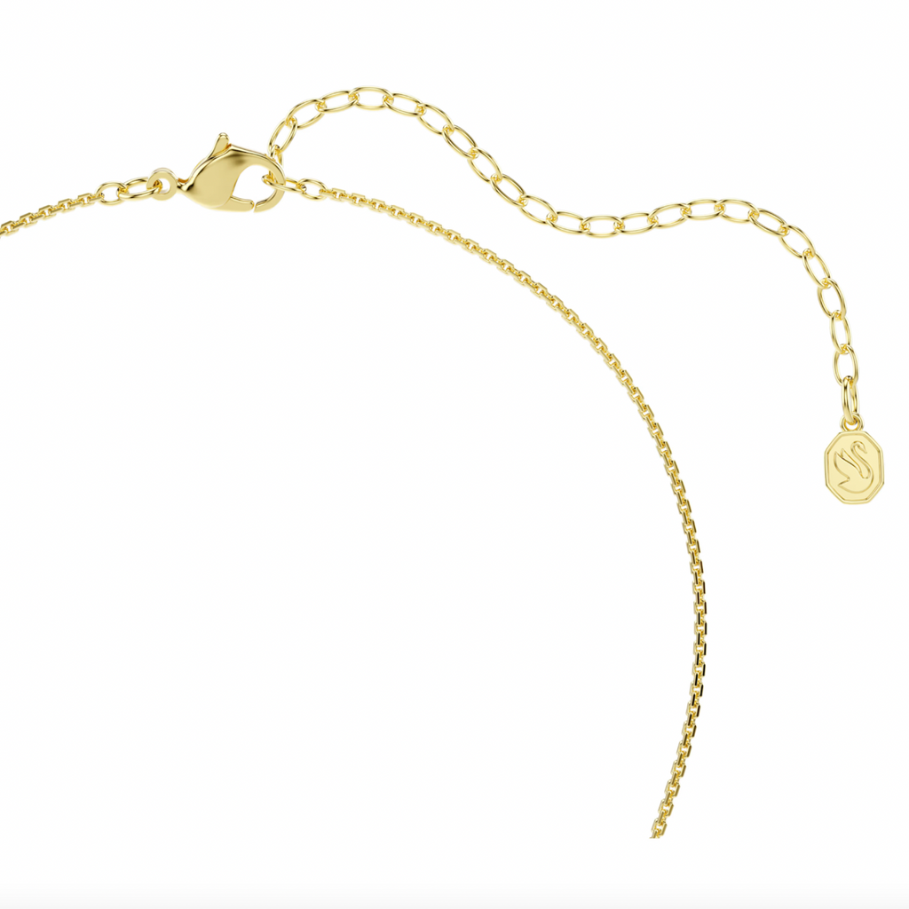 Hyperbola: Small White Round Cut Gold Necklace
