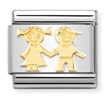 Family - Sister & Brother Gold Charm