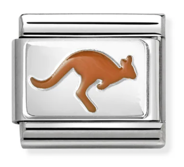 Animals - Kangaroo with Enamel Silver Charm