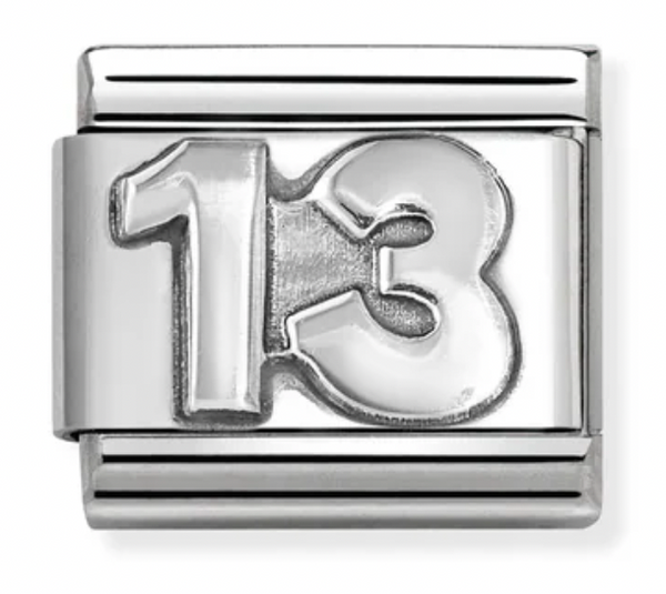 Birthday - 13th Oxidised Silver Charm