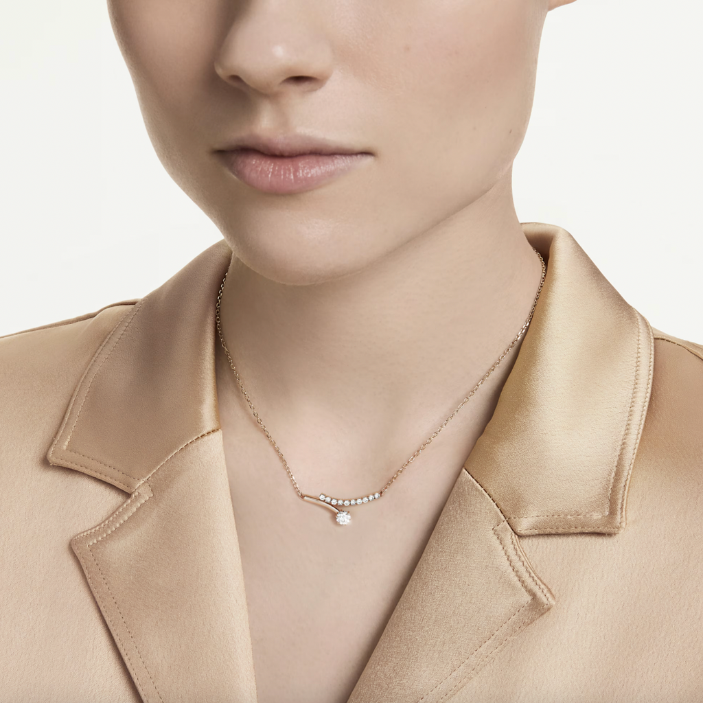 Matrix: White Round Cuts Crystals Necklace - 2 Colour