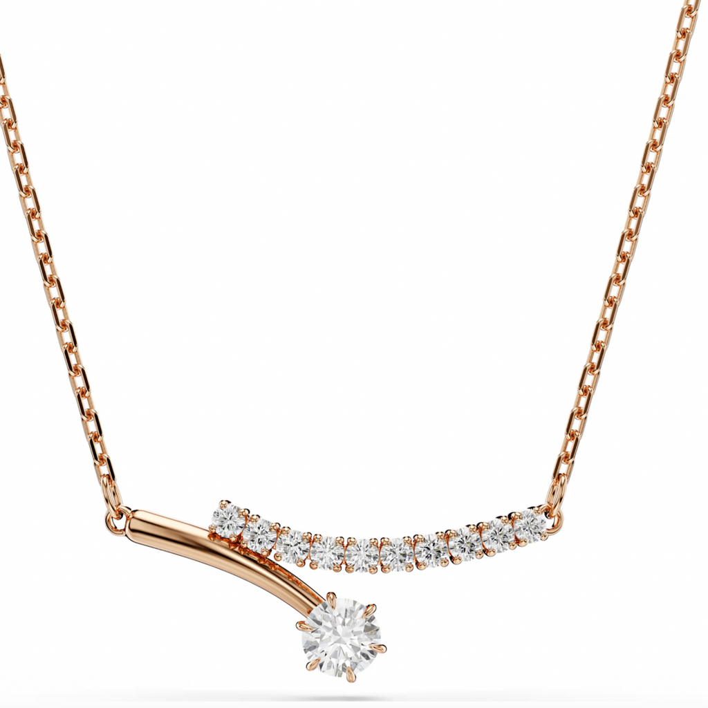 Matrix: White Round Cuts Crystals Necklace - 2 Colour