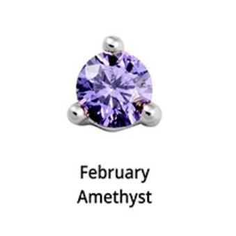 Birthstone Silver Stud Earrings - 12 months