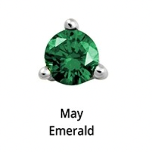 Birthstone Silver Stud Earrings - 12 months