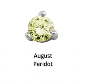 Birthstone Silver Stud Earrings - 12 months