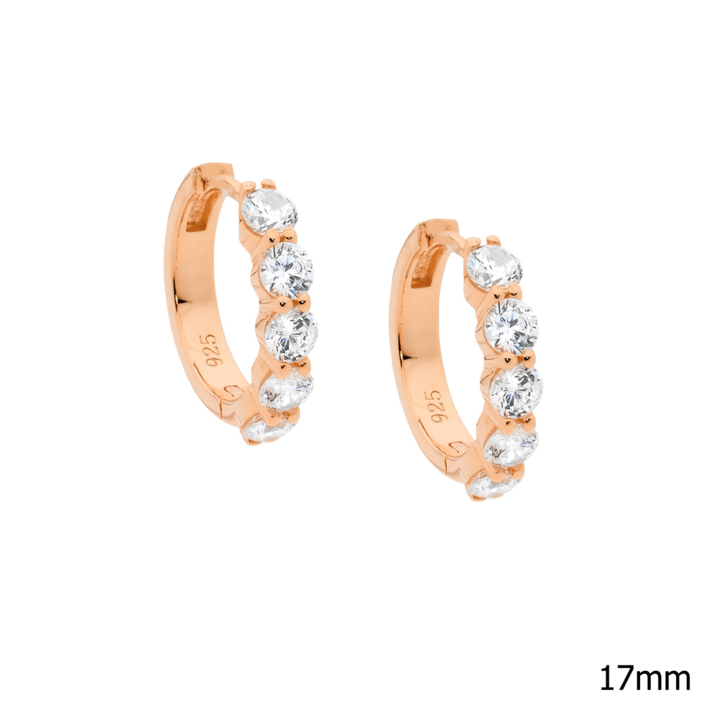 CZ Hoop Earrings - 3 colours