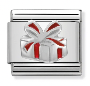 🎄Christmas - Red Present Silver Charm