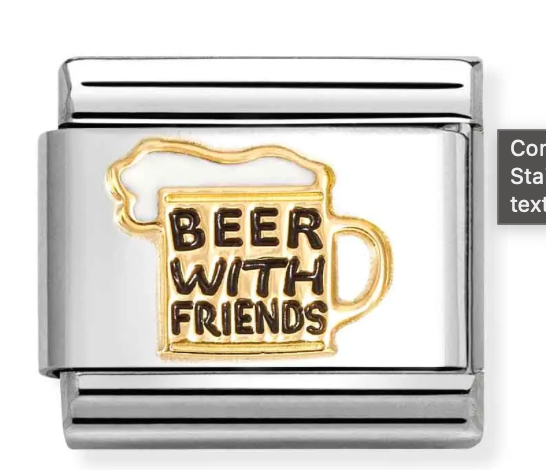 Beer with Friends Gold Charm