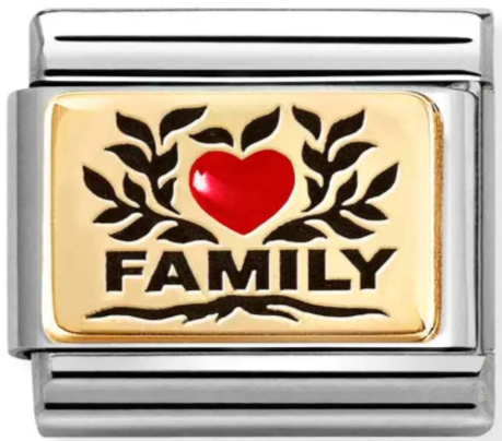 Family - Family with Red Heart Gold Charm