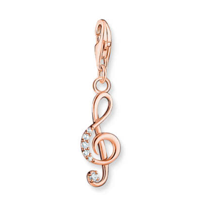 Musical Clef with CZ Rosegold Charm