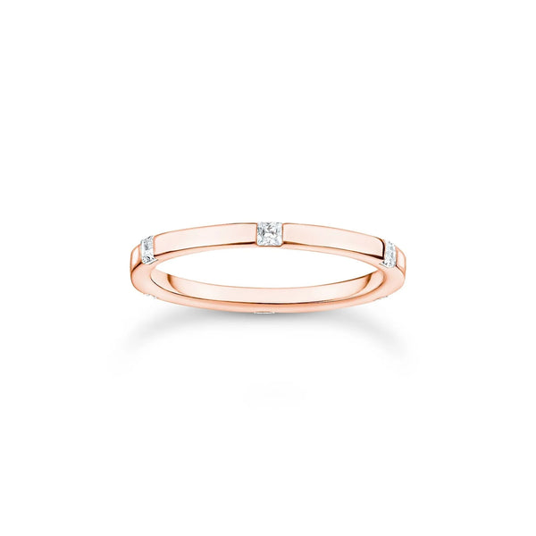 White Stone Rosegold Ring
