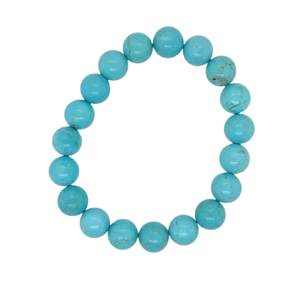 Crystal Bracelet - 10mm Turquoise Elastic Bracelet