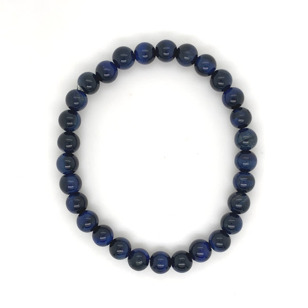 Crystal Bracelet - 6mm Blue Tiger Eye Elastic Bracelet