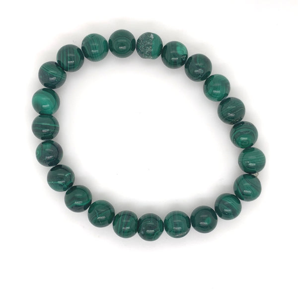 Crystal Bracelet - 8mm Malachite Elastic Bracelet