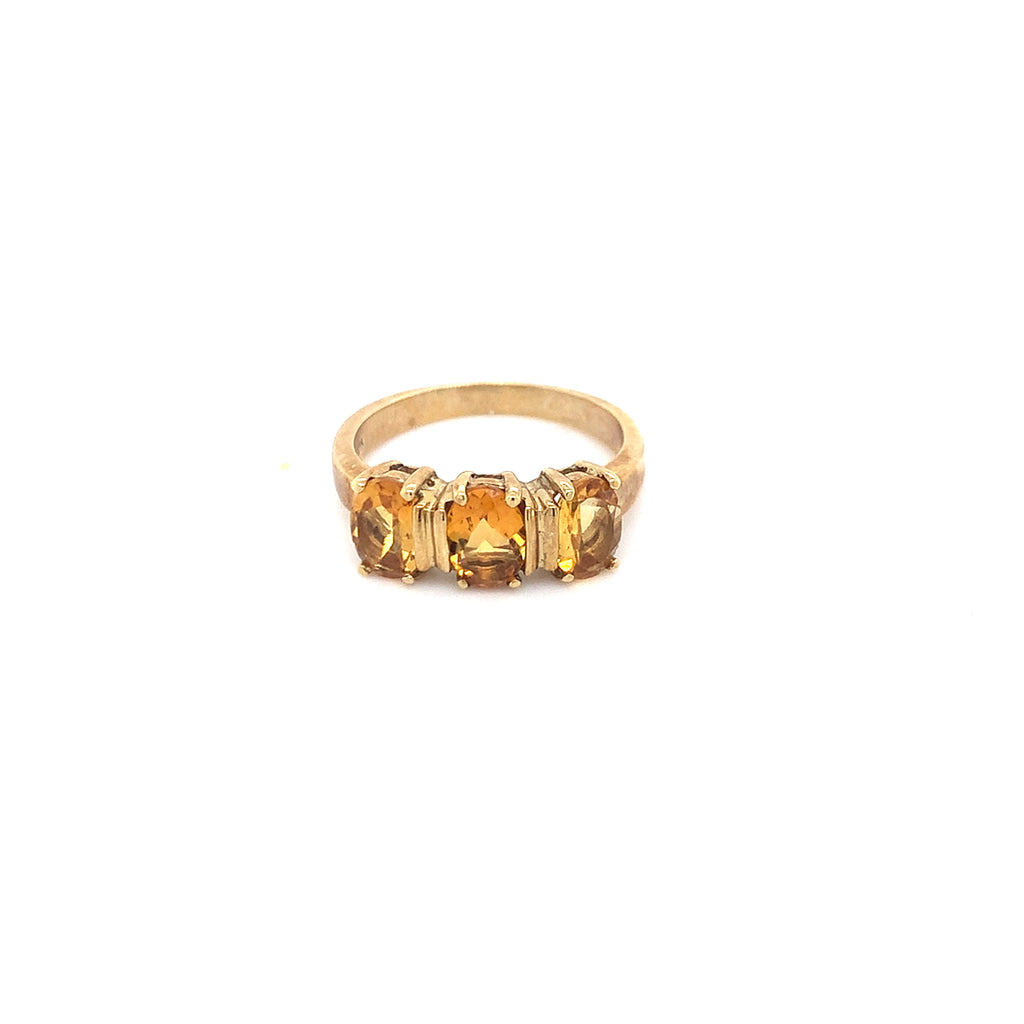 Citrine Trilogy Yellow Gold Ring