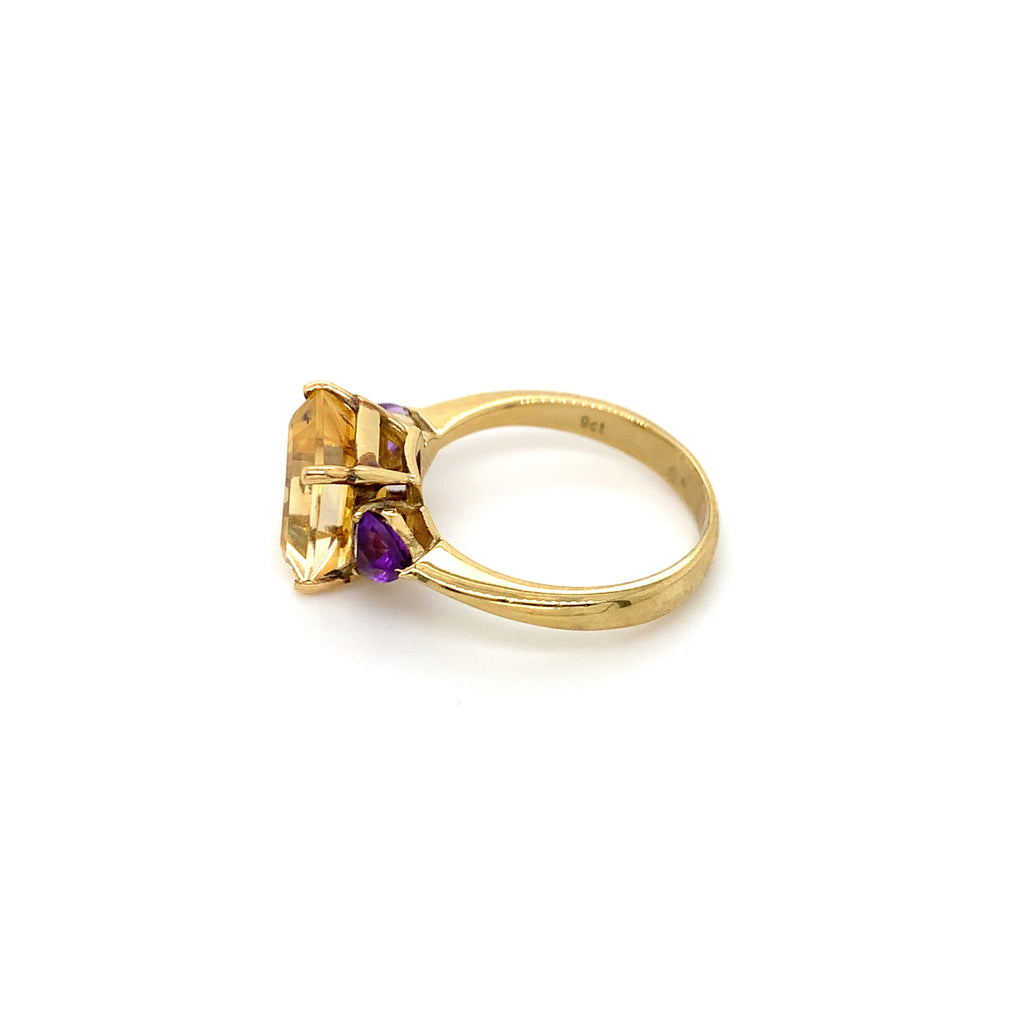Amethyst & Citrine Yellow Gold Ring