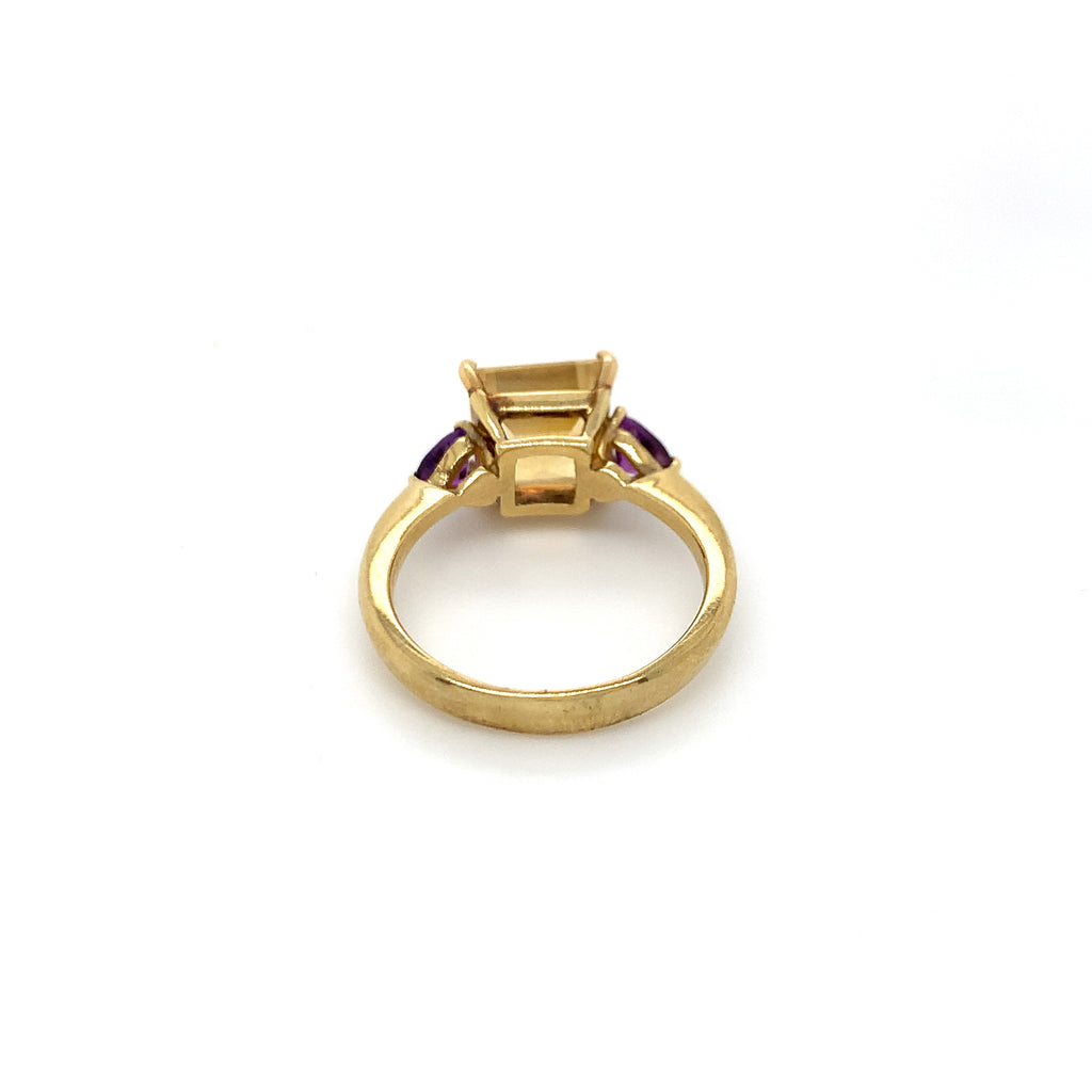 Amethyst & Citrine Yellow Gold Ring
