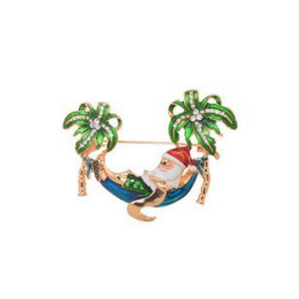 🎄Christmas Brooch - Beach Santa