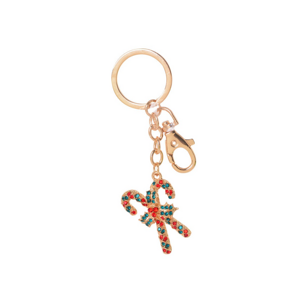 🎄Christmas Accessories - Double Candy Cane Bling Keyring