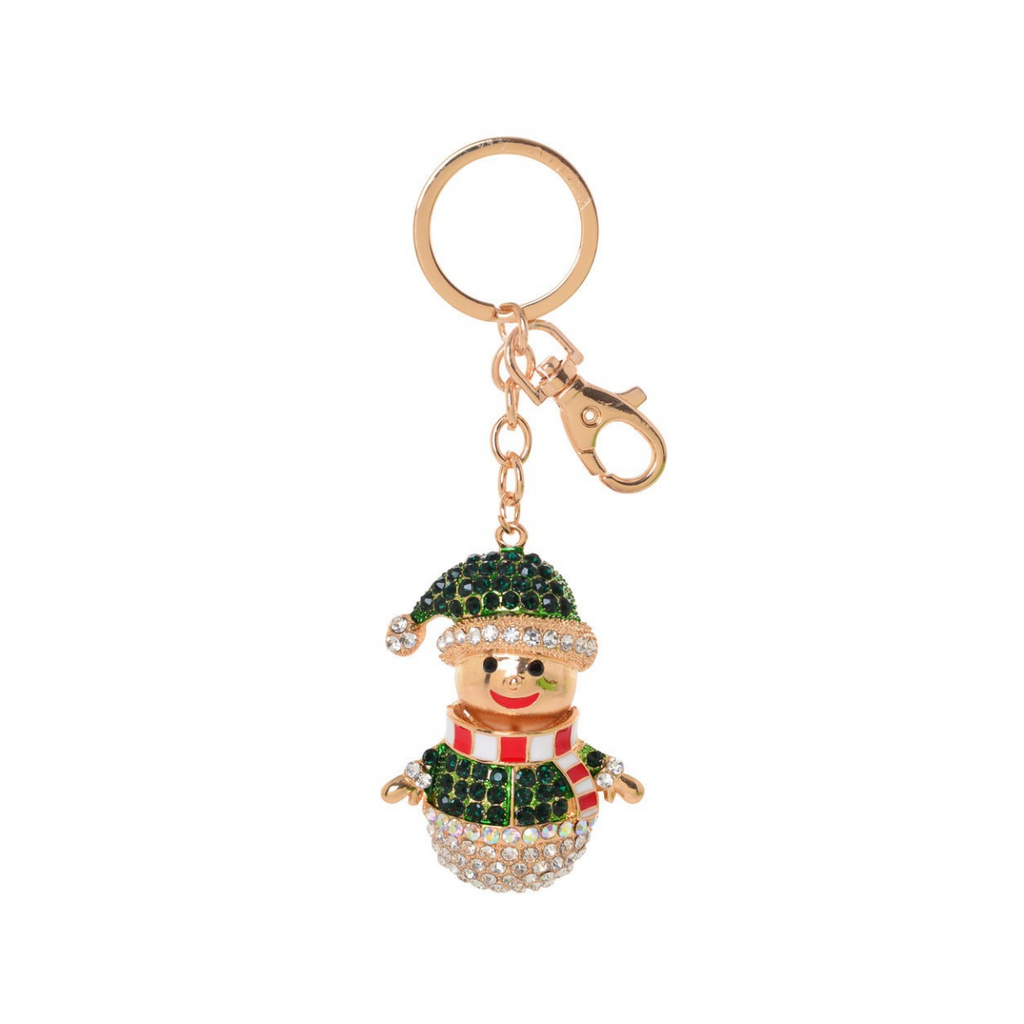 🎄Christmas Accessories - Green Snowman Bling Keyring